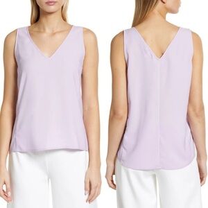 Nordstrom V-Neck Tank Purple Bloom Lavender‎ Size XL Layering Shell Top Blouse